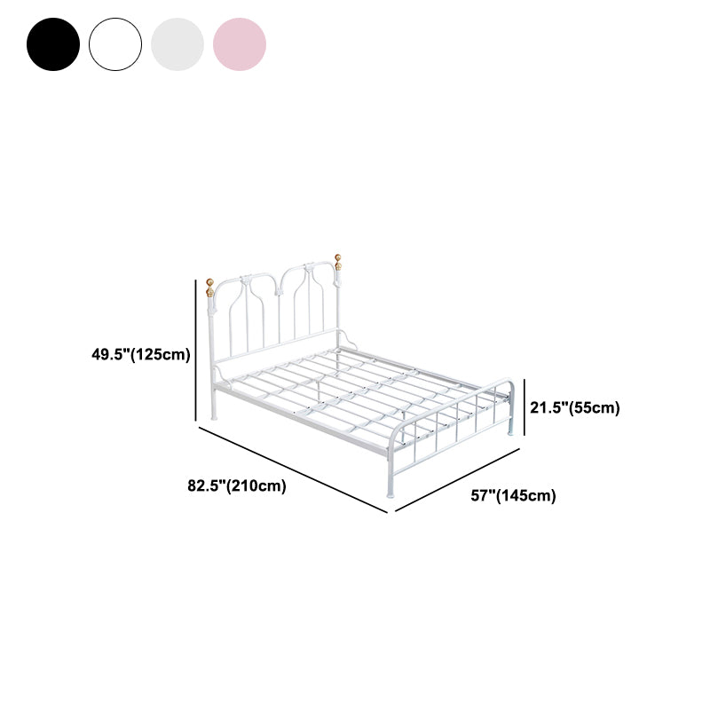 49.21" Modernism Metal Bed with Headboard Low Profile Standard Bed