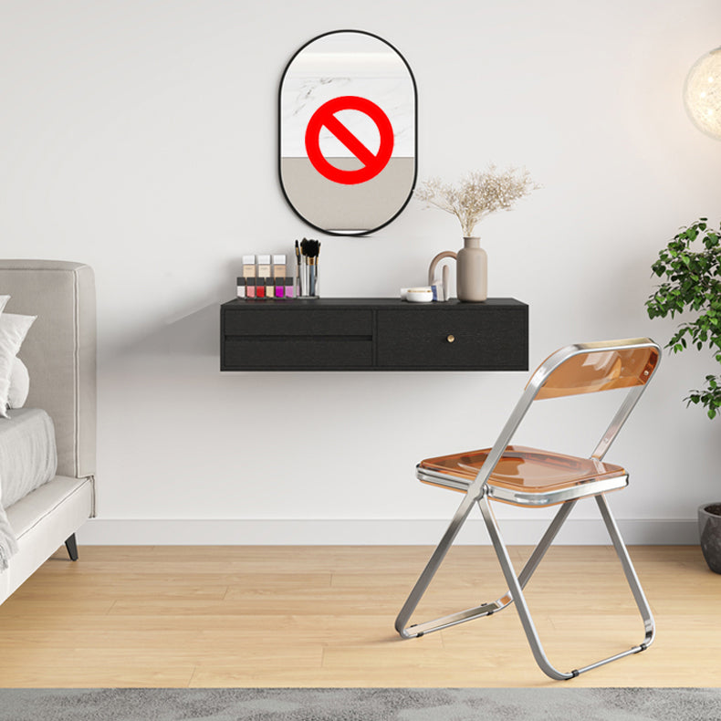 Contemporary Solid Wood Makeup Dressing Table Set with Stool
