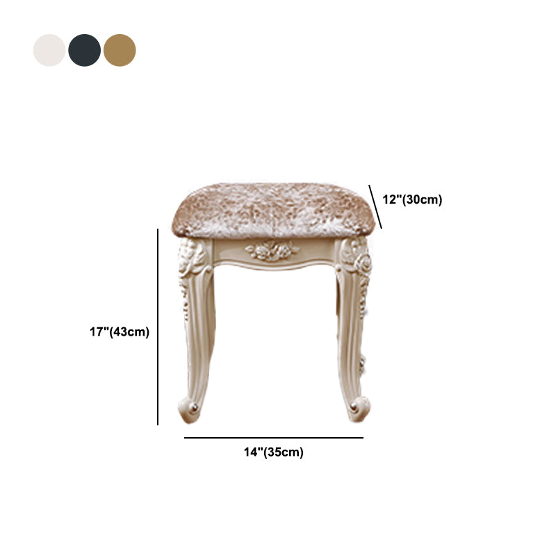4 Drawers White/Blak/ /Golden MakeupTable Stool Set, 18.89" W x 63.77" H