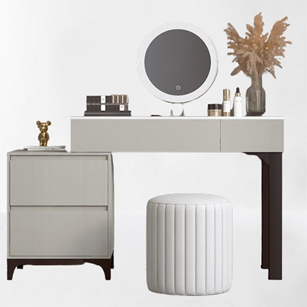 Contemporary Gray Makeup Table With Drawers 14.96 W x 29.52" H for Bedroom