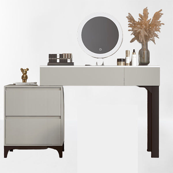 Contemporary Gray Makeup Table With Drawers 14.96 W x 29.52" H for Bedroom