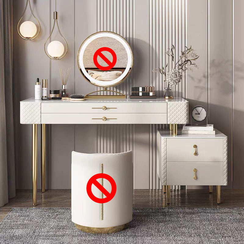 White Makeup Table for Bedroom With Drawer 15.74" W x 31.49" H