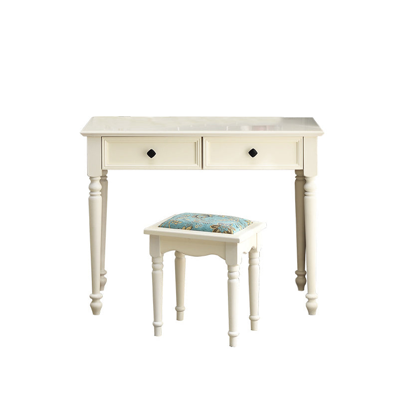 Contemporary Makeup Dressing Table With Drawers White 17.71" W x 30.70" H
