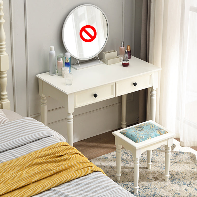Contemporary Makeup Dressing Table With Drawers White 17.71" W x 30.70" H