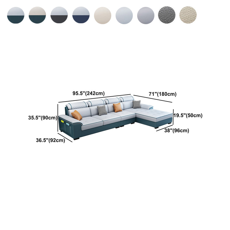 133.07" W x 70.87" D x 35.43" H Pillow Top Arm Sofa with Chaise