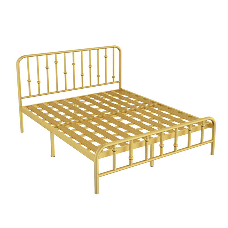 Modern Metal Slat Bed, High Profile Standard with Rectangular Headboard