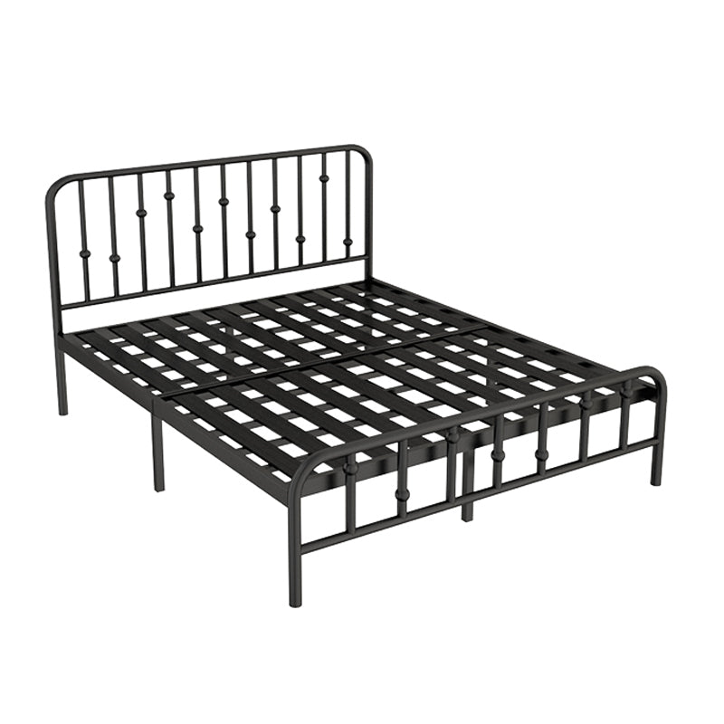 Modern Metal Slat Bed, High Profile Standard with Rectangular Headboard