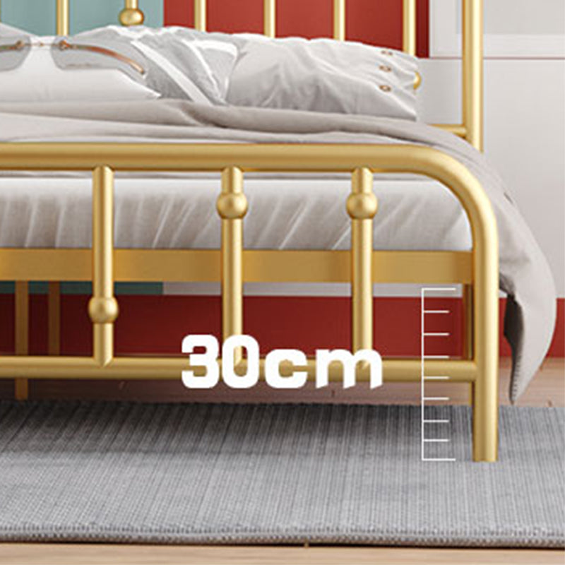 Modern Metal Slat Bed, High Profile Standard with Rectangular Headboard
