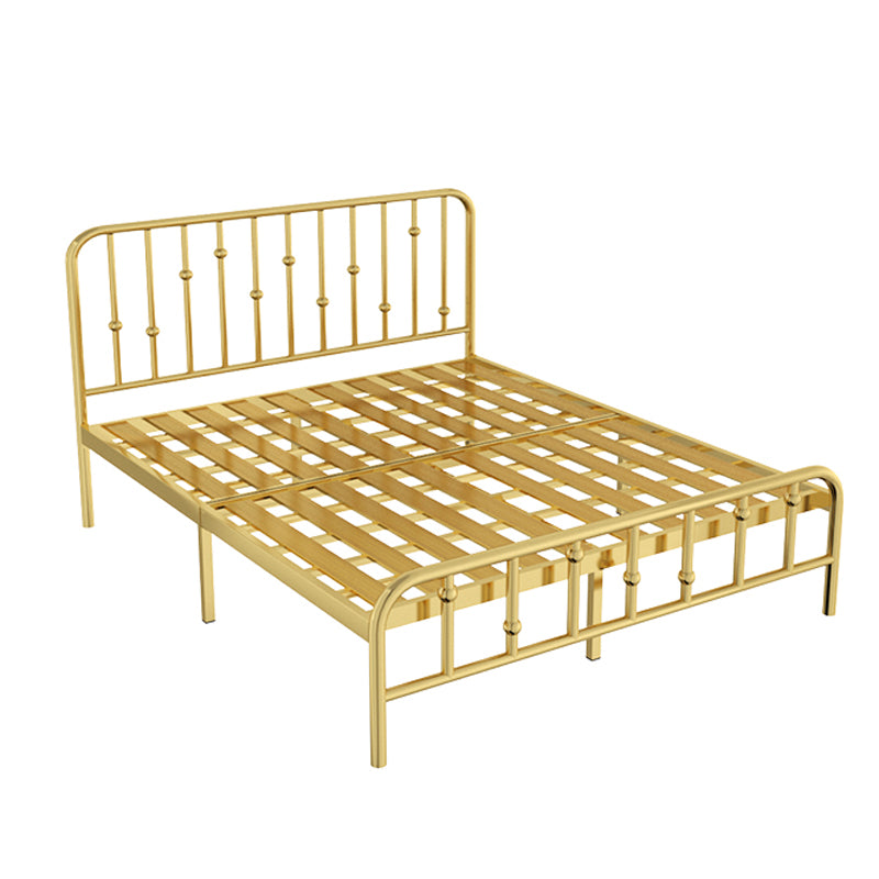 Modern Metal Slat Bed, High Profile Standard with Rectangular Headboard
