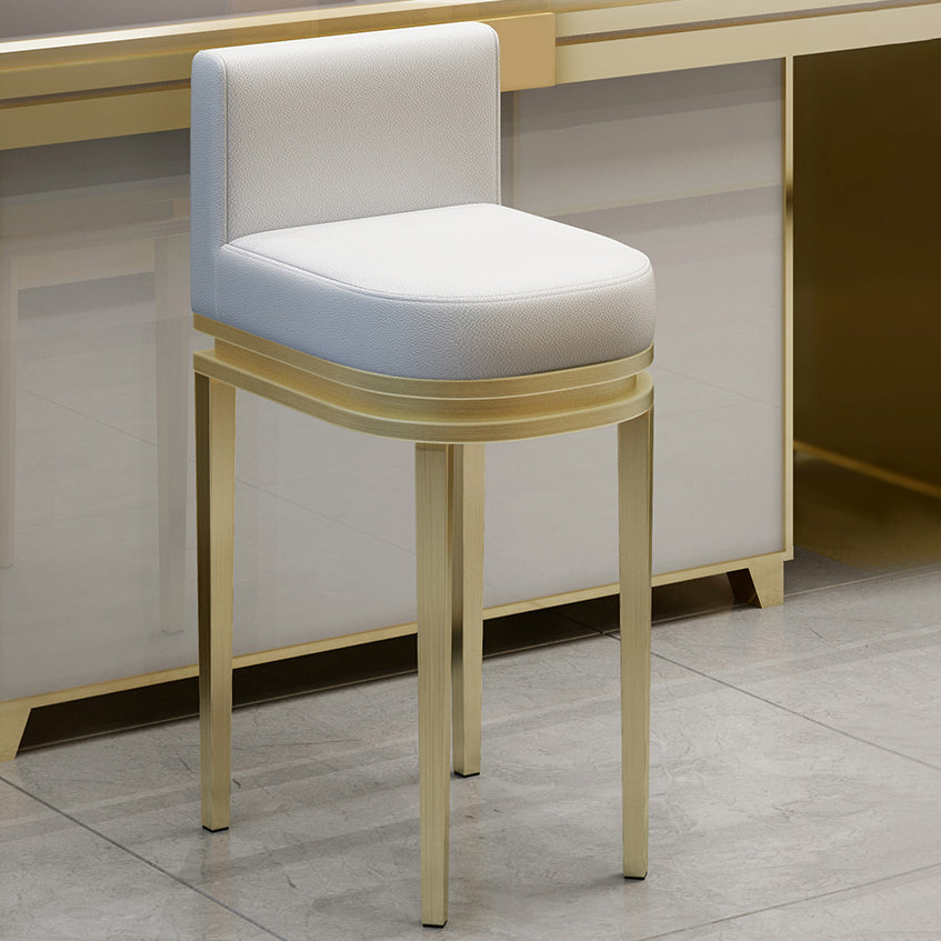 Glam Upholstered Counter Height Stool Metal Bar Stool for Kitchen