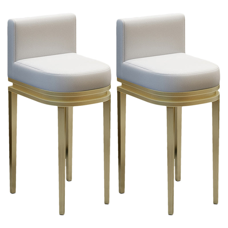 Glam Upholstered Counter Height Stool Metal Bar Stool for Kitchen