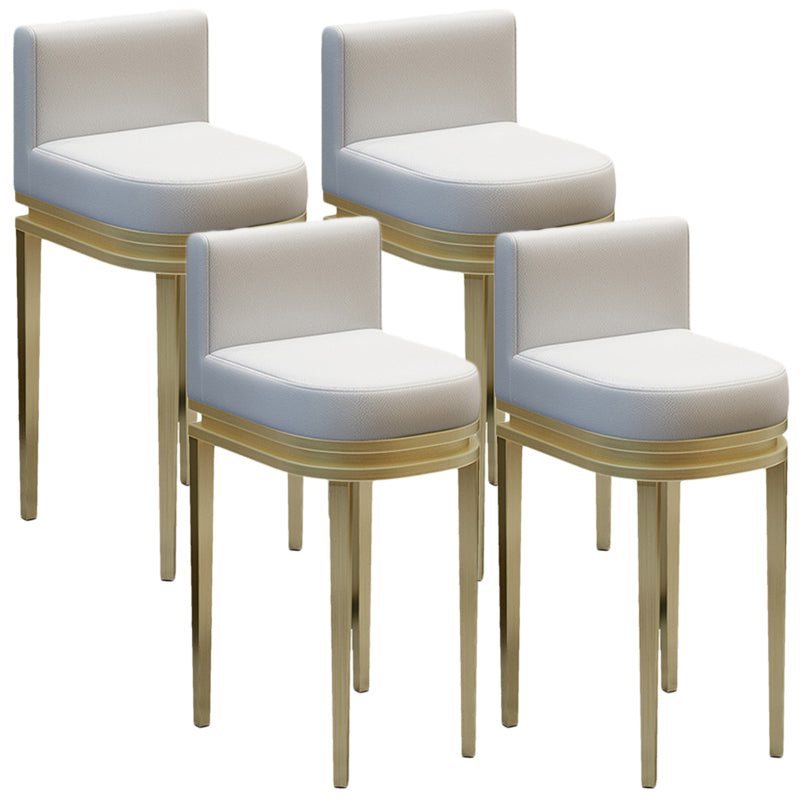 Glam Upholstered Counter Height Stool Metal Bar Stool for Kitchen
