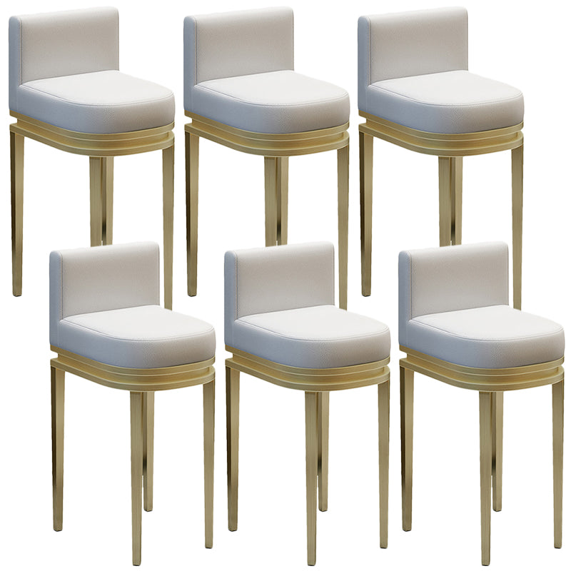 Glam Upholstered Counter Height Stool Metal Bar Stool for Kitchen