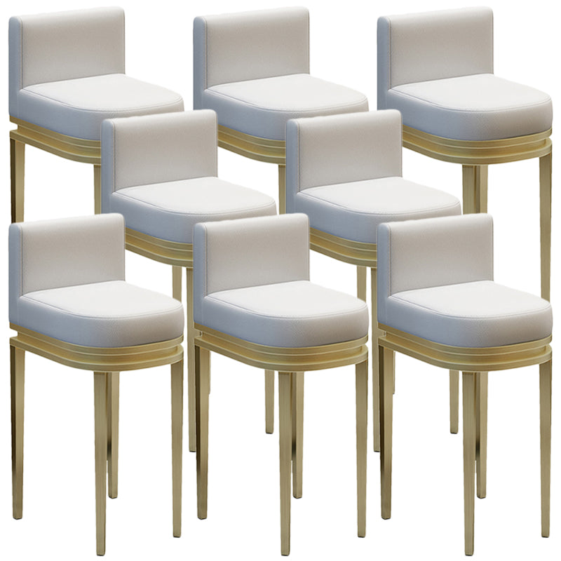 Glam Upholstered Counter Height Stool Metal Bar Stool for Kitchen