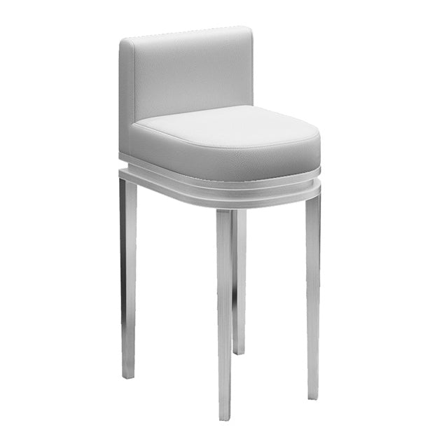 Glam Upholstered Counter Height Stool Metal Bar Stool for Kitchen