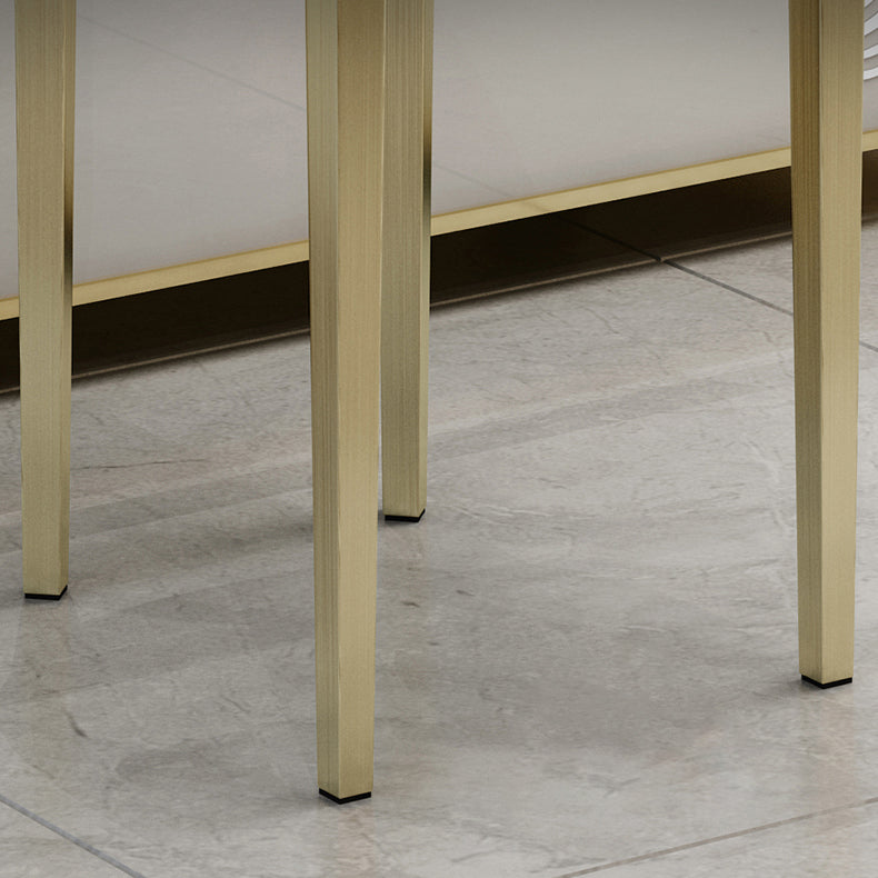 Glam Upholstered Counter Height Stool Metal Bar Stool for Kitchen