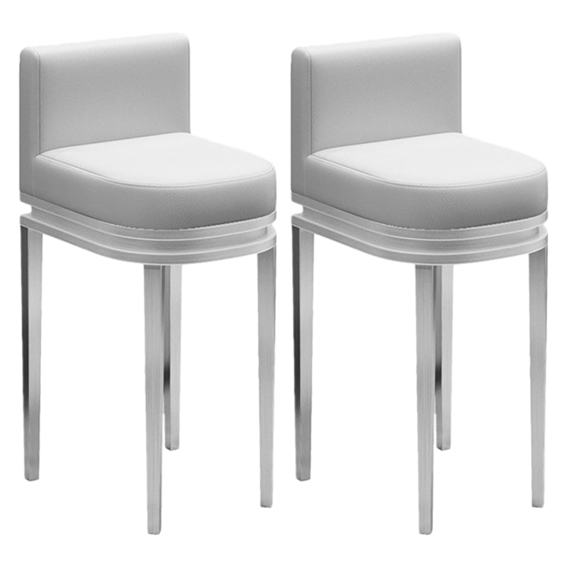 Glam Upholstered Counter Height Stool Metal Bar Stool for Kitchen