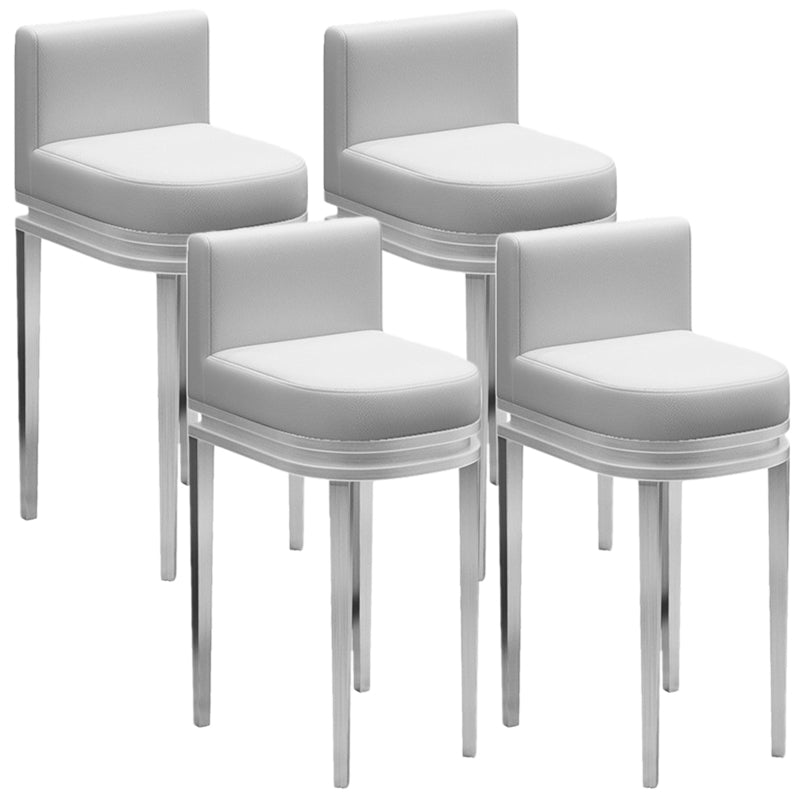 Glam Upholstered Counter Height Stool Metal Bar Stool for Kitchen