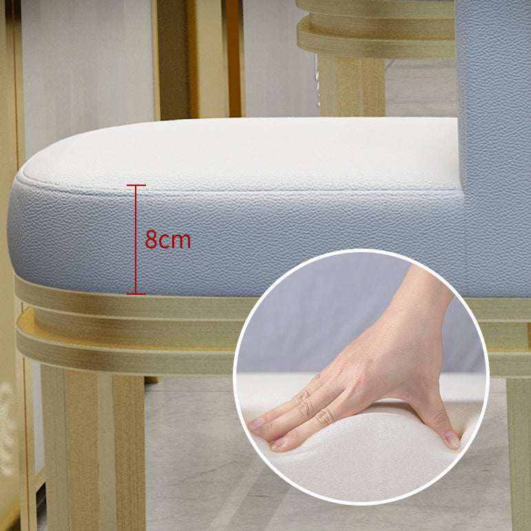 Glam Upholstered Counter Height Stool Metal Bar Stool for Kitchen