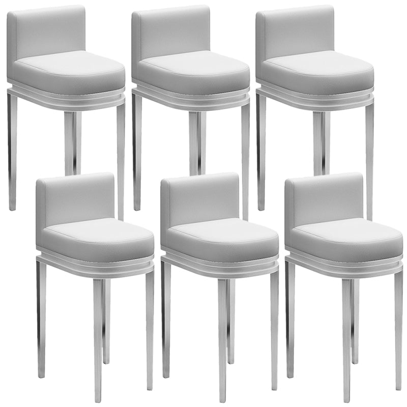 Glam Upholstered Counter Height Stool Metal Bar Stool for Kitchen