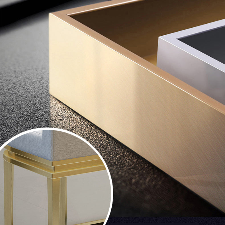 Glam Upholstered Counter Height Stool Metal Bar Stool for Kitchen