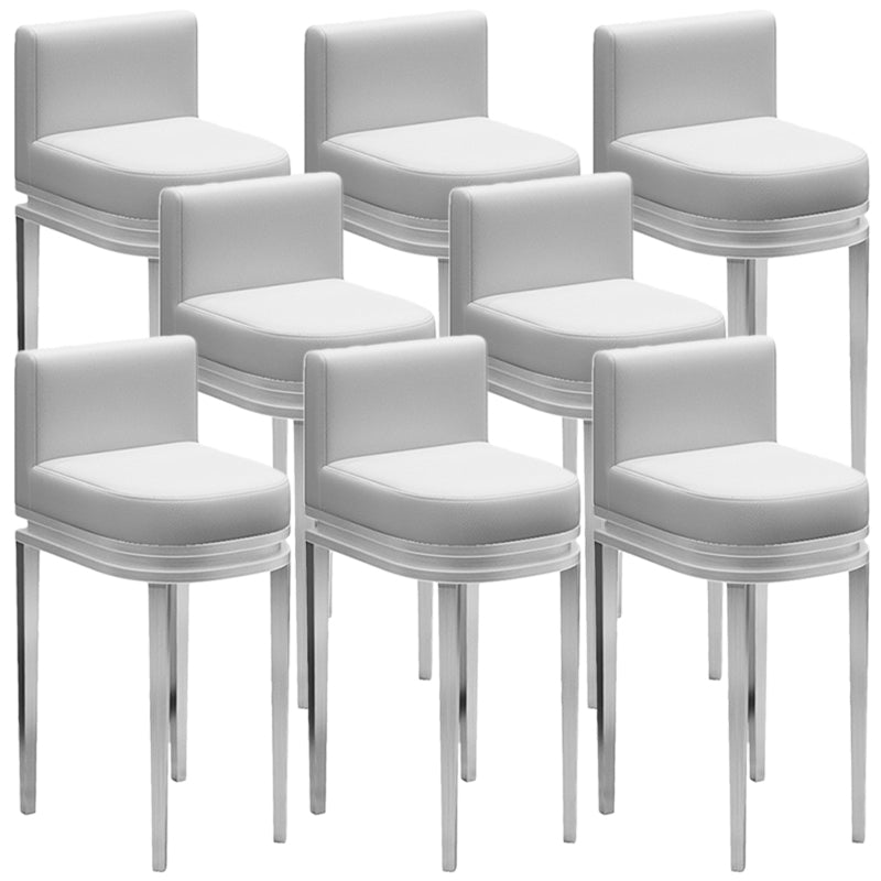 Glam Upholstered Counter Height Stool Metal Bar Stool for Kitchen