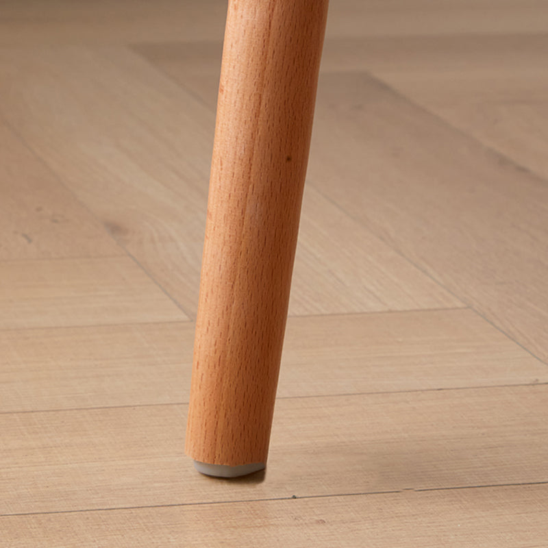 Modern Low Back Stool Plastic Footrest Bar Stool with Solid Wood Legs