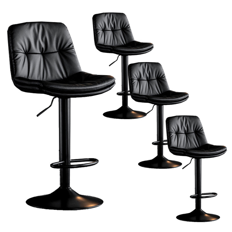 Industrial Metal Barstool Faux Leather Counter Stool With Chrome Base