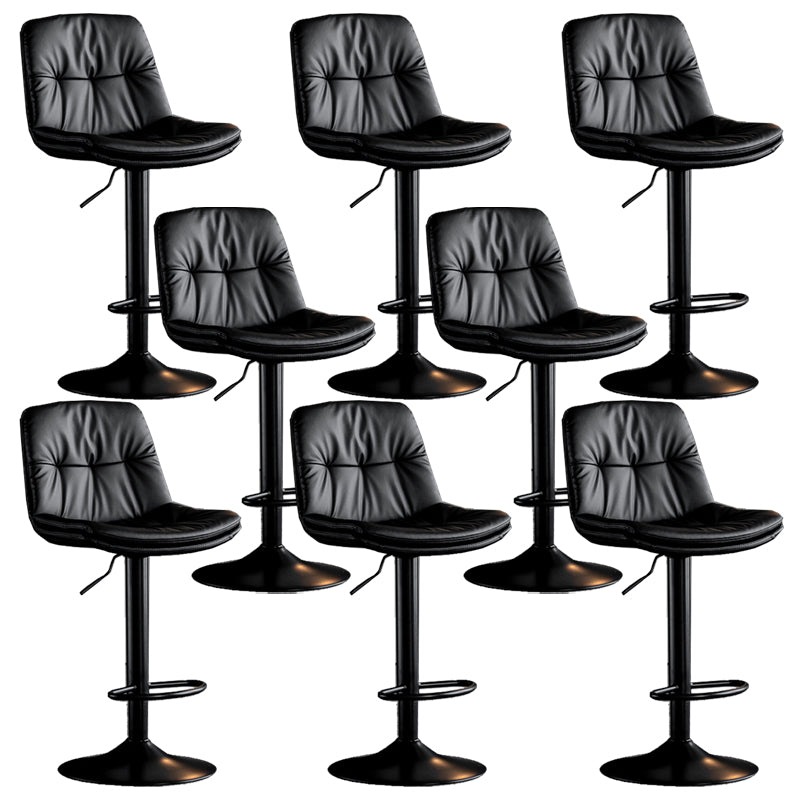 Industrial Metal Barstool Faux Leather Counter Stool With Chrome Base