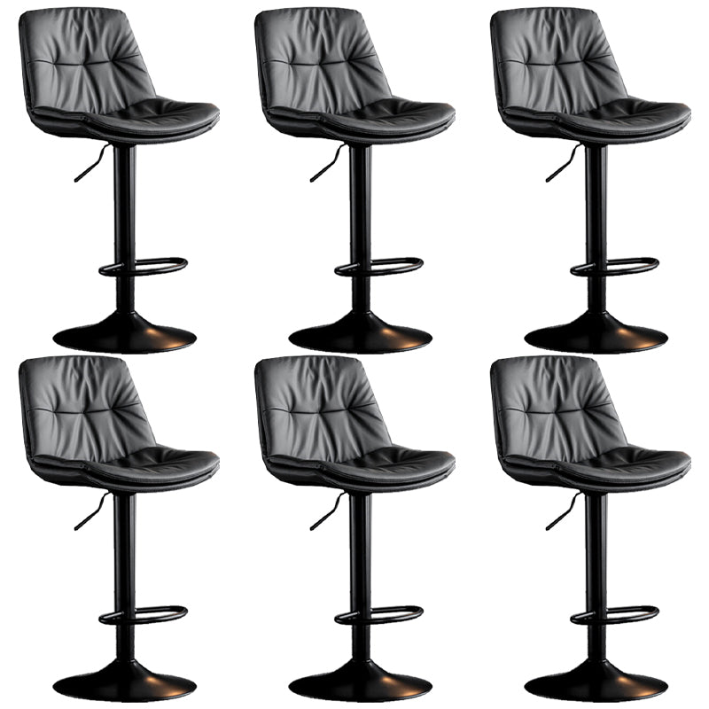 Industrial Metal Barstool Faux Leather Counter Stool With Chrome Base