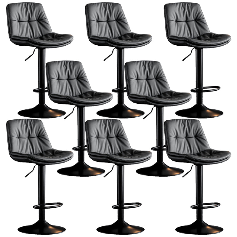 Industrial Metal Barstool Faux Leather Counter Stool With Chrome Base