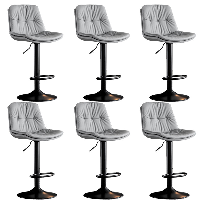 Industrial Metal Barstool Faux Leather Counter Stool With Chrome Base