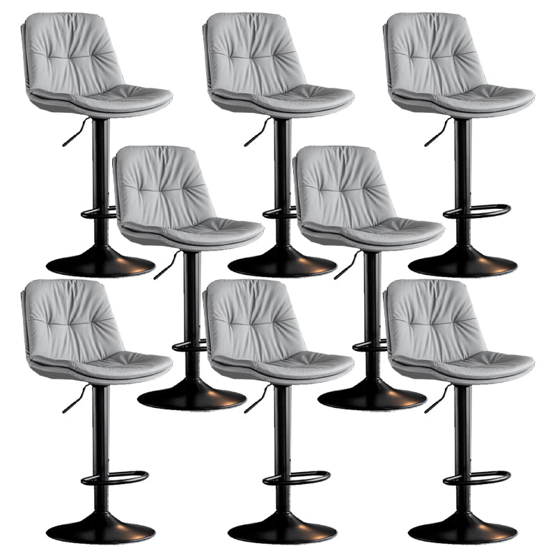 Industrial Metal Barstool Faux Leather Counter Stool With Chrome Base