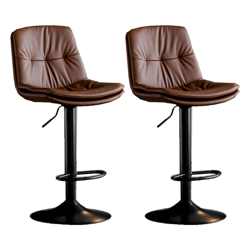 Industrial Metal Barstool Faux Leather Counter Stool With Chrome Base