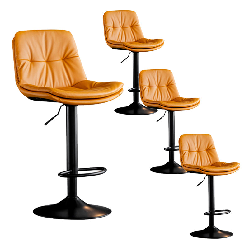 Industrial Metal Barstool Faux Leather Counter Stool With Chrome Base