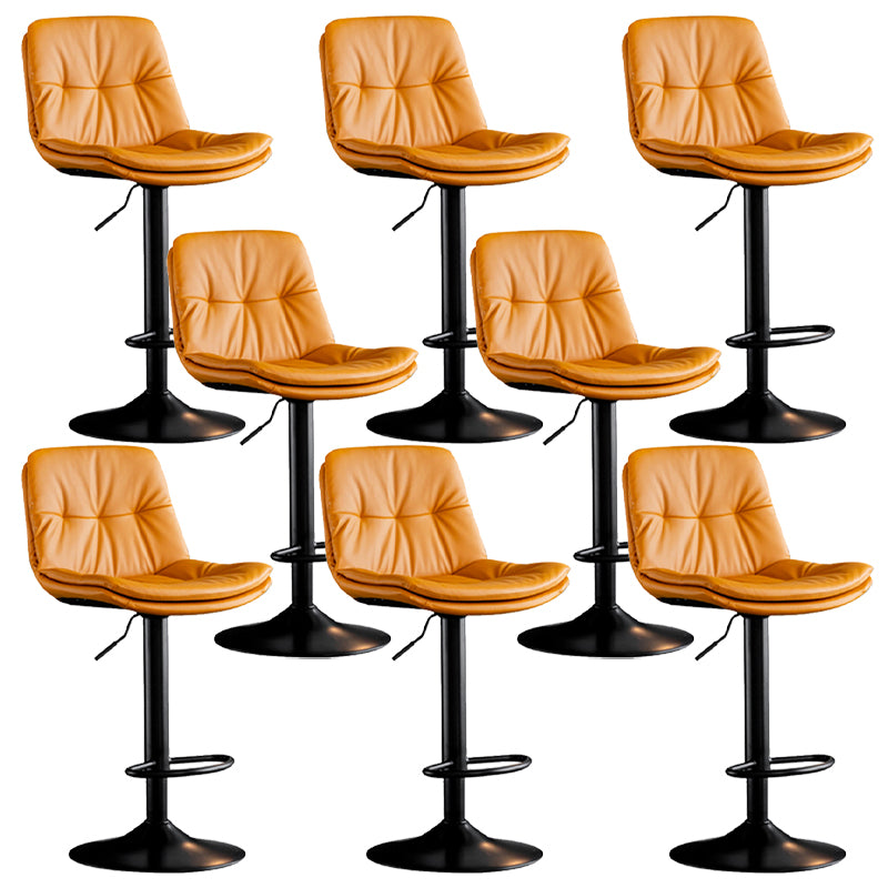 Industrial Metal Barstool Faux Leather Counter Stool With Chrome Base