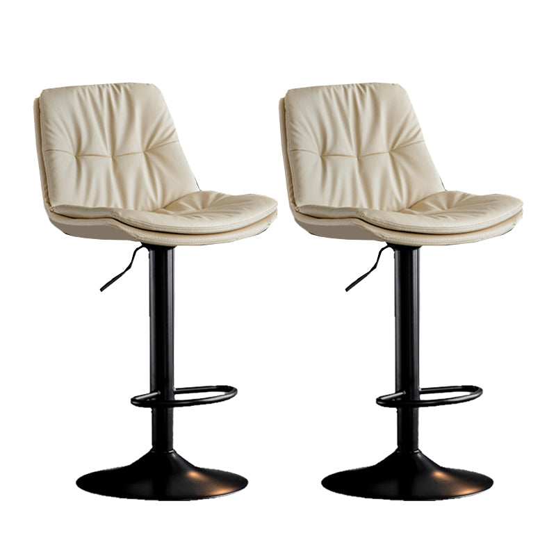 Industrial Metal Barstool Faux Leather Counter Stool With Chrome Base