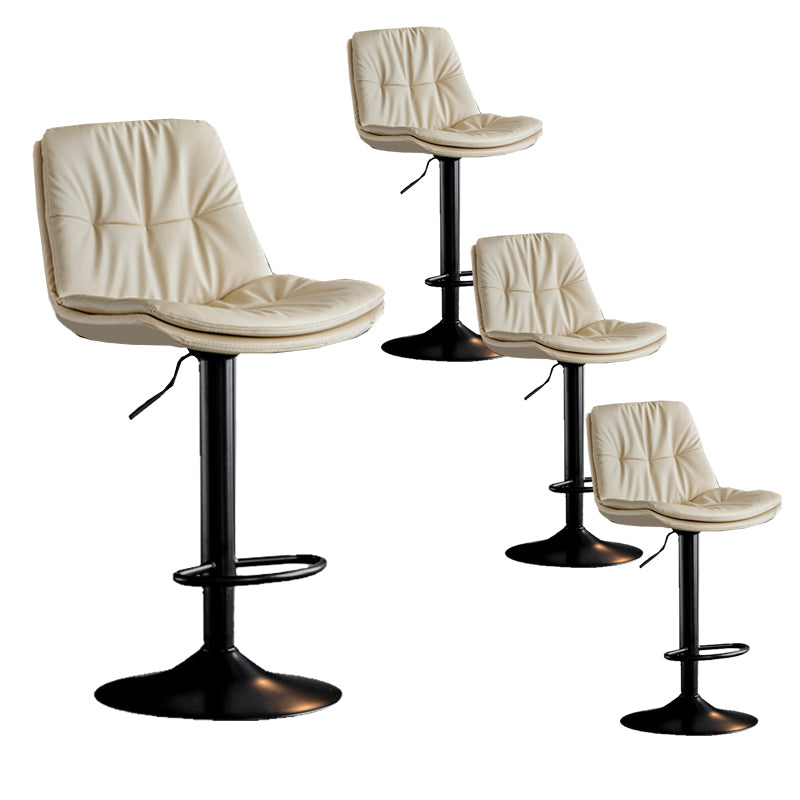 Industrial Metal Barstool Faux Leather Counter Stool With Chrome Base