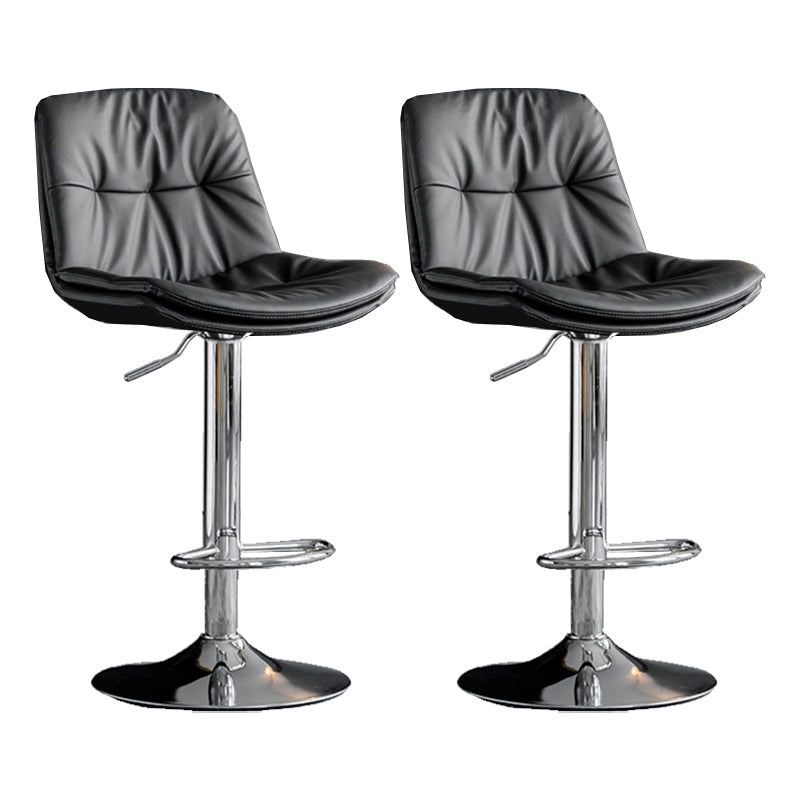 Industrial Metal Barstool Faux Leather Counter Stool With Chrome Base