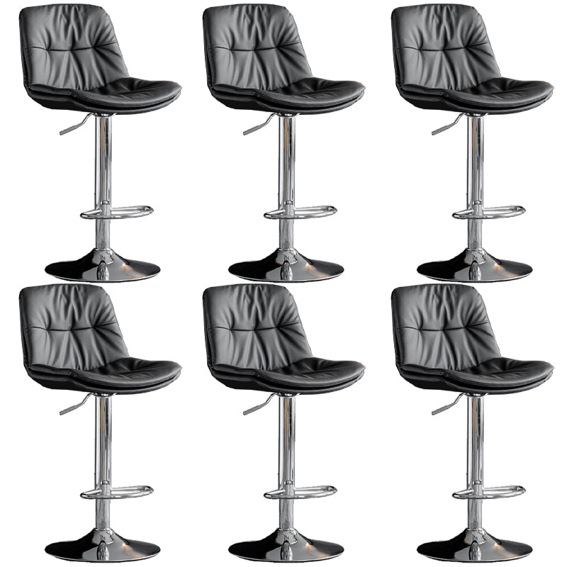 Industrial Metal Barstool Faux Leather Counter Stool With Chrome Base