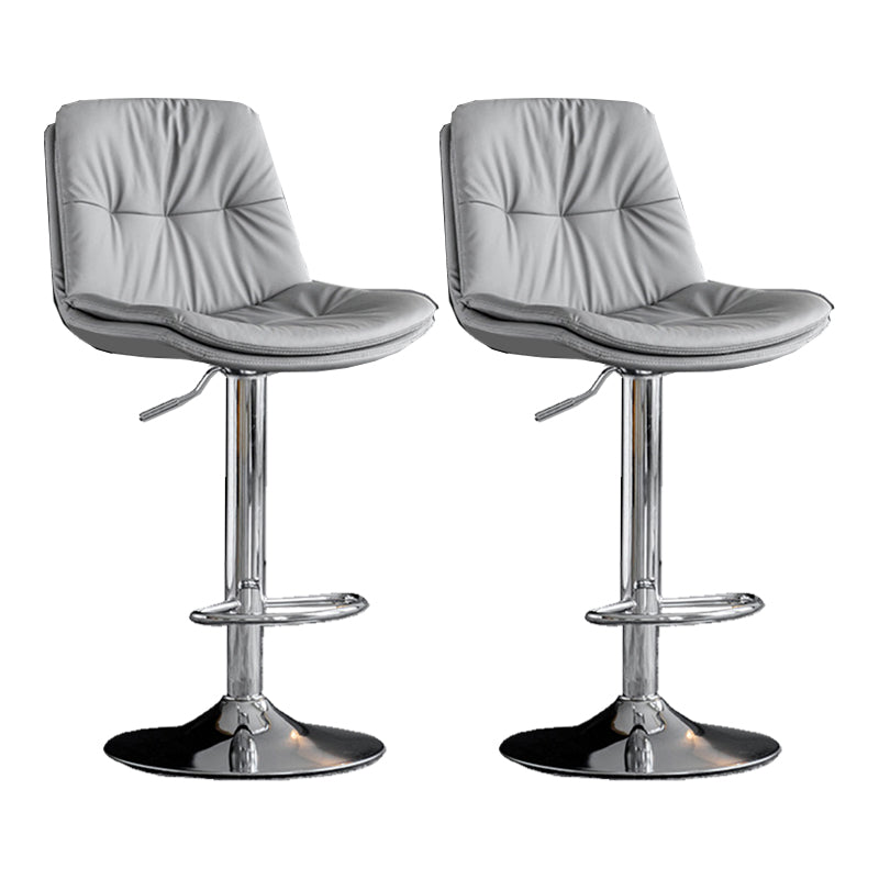 Industrial Metal Barstool Faux Leather Counter Stool With Chrome Base