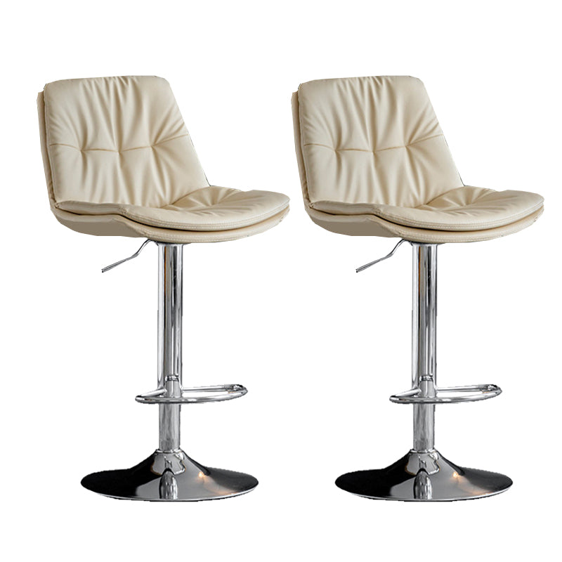 Industrial Metal Barstool Faux Leather Counter Stool With Chrome Base