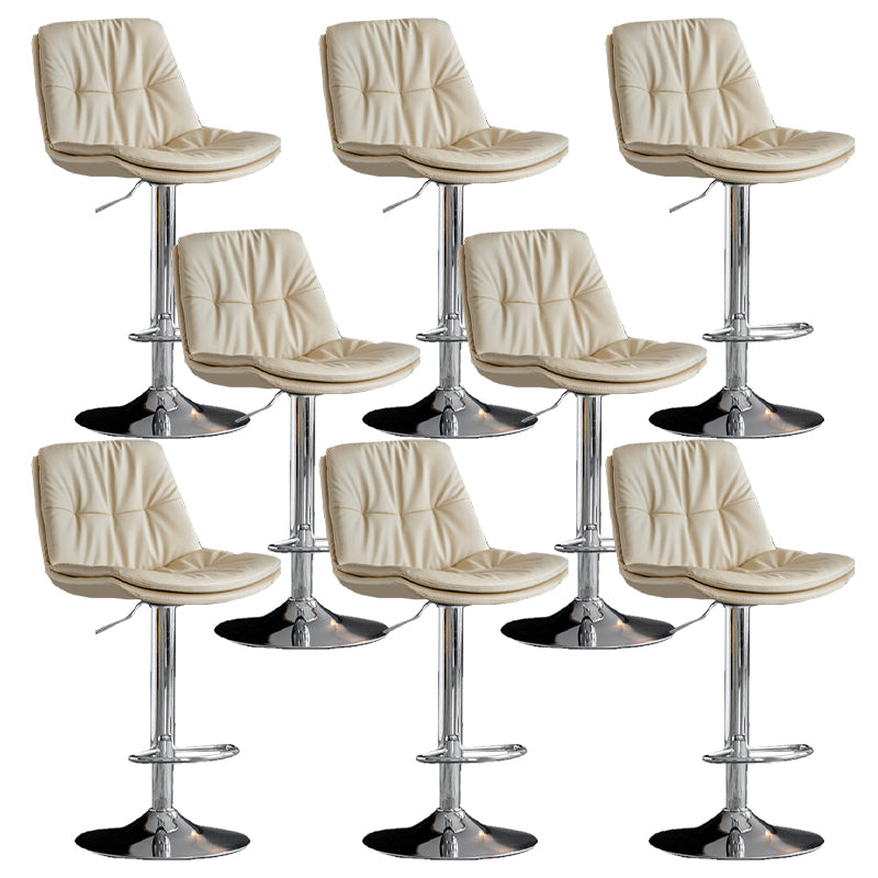 Industrial Metal Barstool Faux Leather Counter Stool With Chrome Base