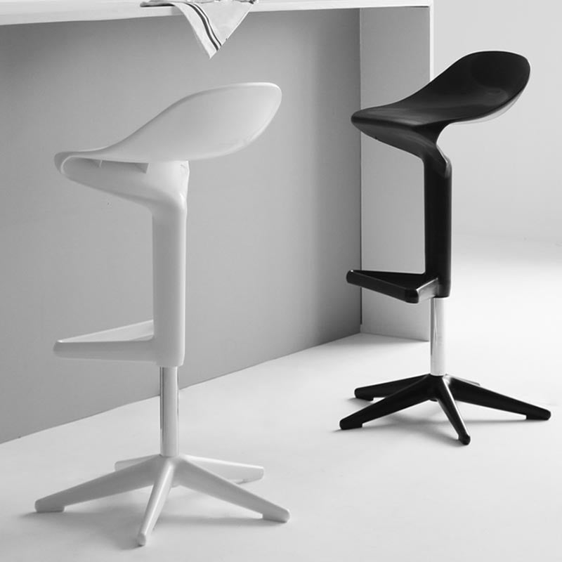 Scandinavian Adjustable Height Bar Stool Plastic Footrest Stool