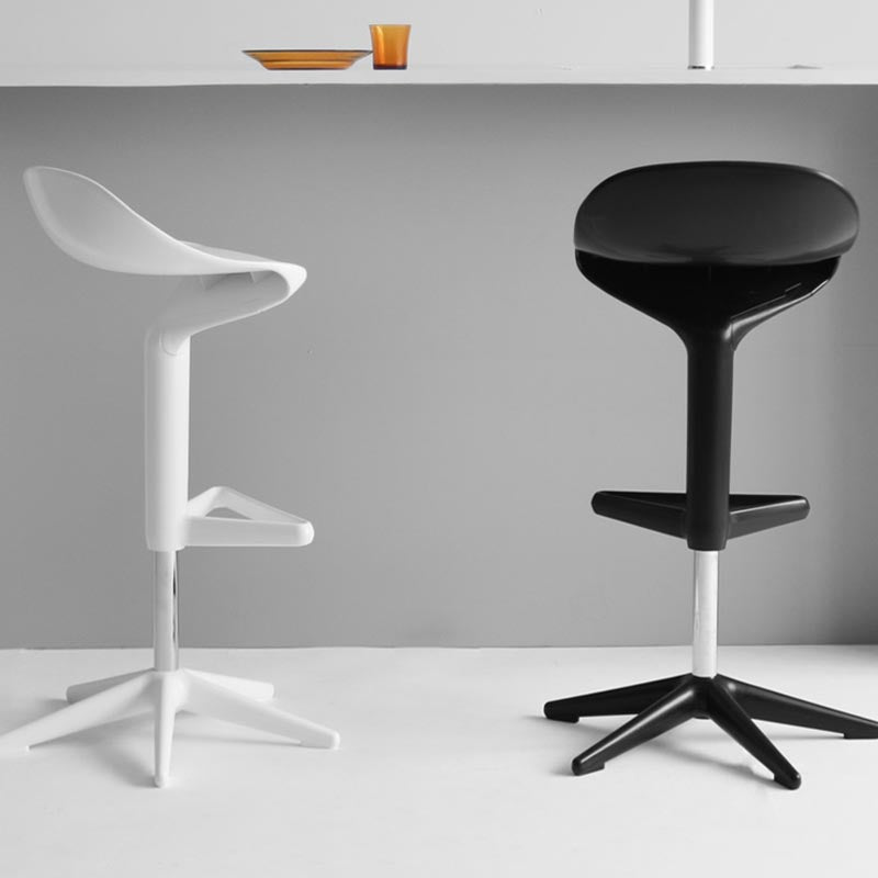 Scandinavian Adjustable Height Bar Stool Plastic Footrest Stool