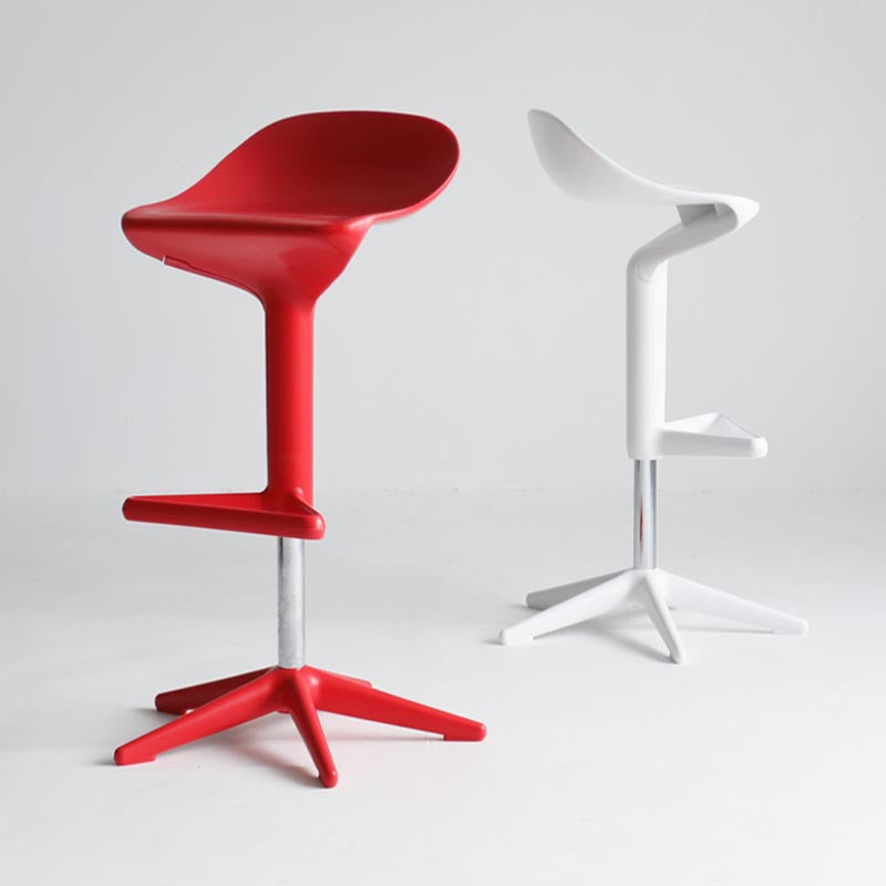 Scandinavian Adjustable Height Bar Stool Plastic Footrest Stool