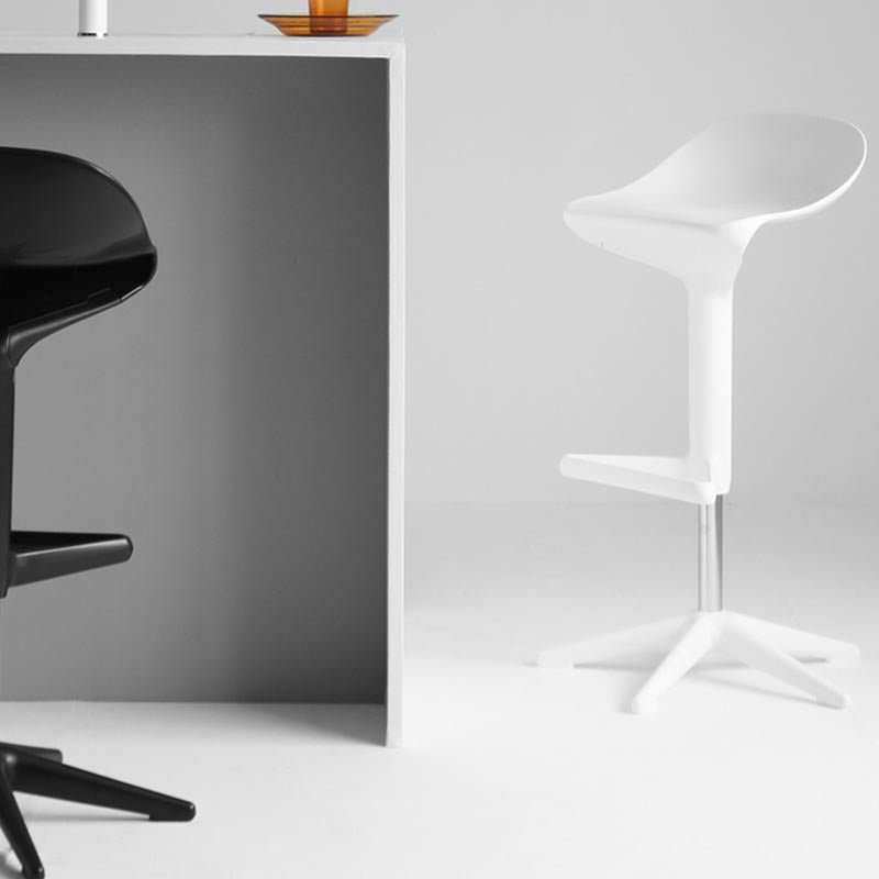 Scandinavian Adjustable Height Bar Stool Plastic Footrest Stool