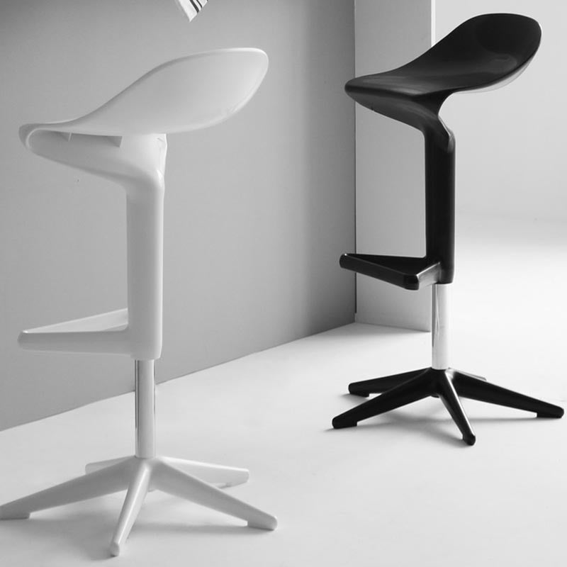 Scandinavian Adjustable Height Bar Stool Plastic Footrest Stool