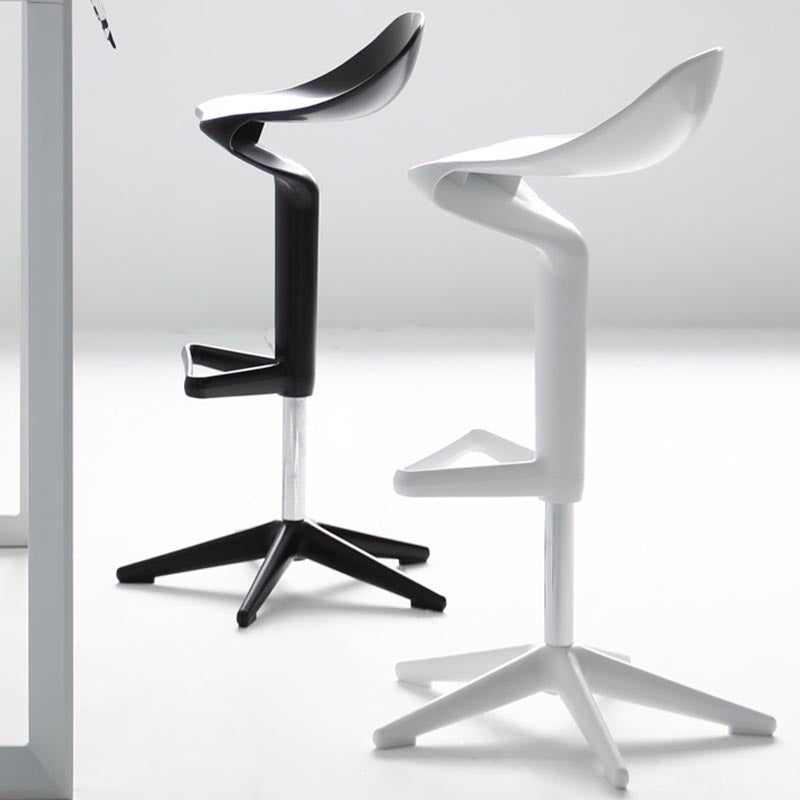 Scandinavian Adjustable Height Bar Stool Plastic Footrest Stool