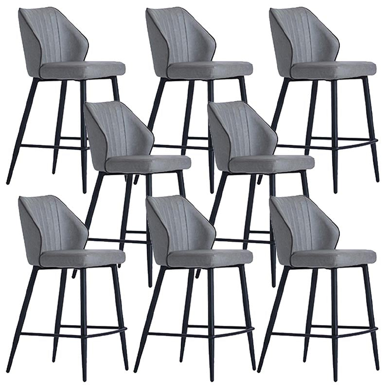Contemporary Faux Leather Counter Stools Metal Bar Stool for Home Use